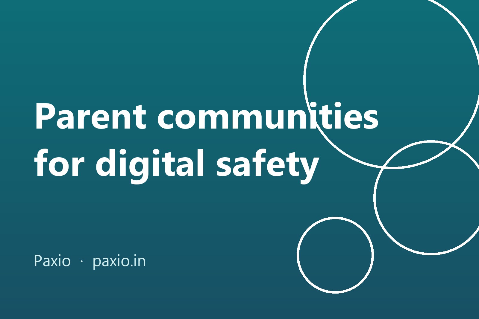 Illustration of connected parent circles above the text Parent communities for digital safety